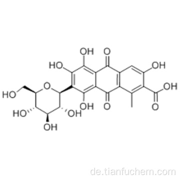 2-Anthracencarbonsäure, 7-bD-Glucopyranosyl-9,10-dihydro-3,5,6,8-tetrahydroxy-1-methyl-9,10-dioxo-CAS 1260-17-9